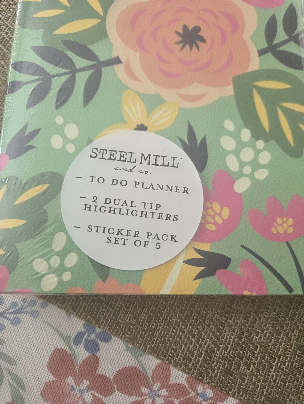 Steel Mill Daily Planner Notebook - Floral Mint